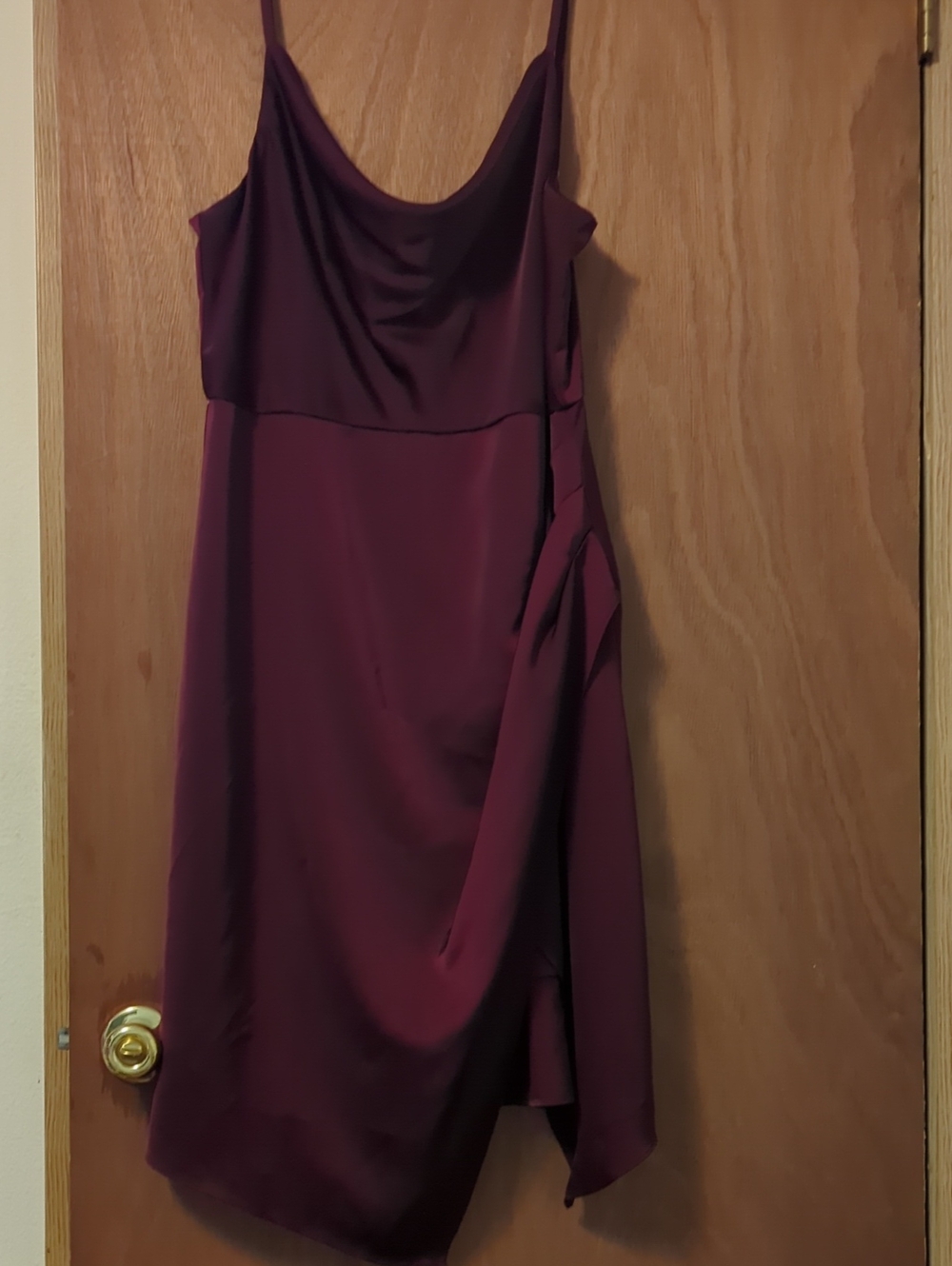 One-Shoulder Burgundy Evening Dress
